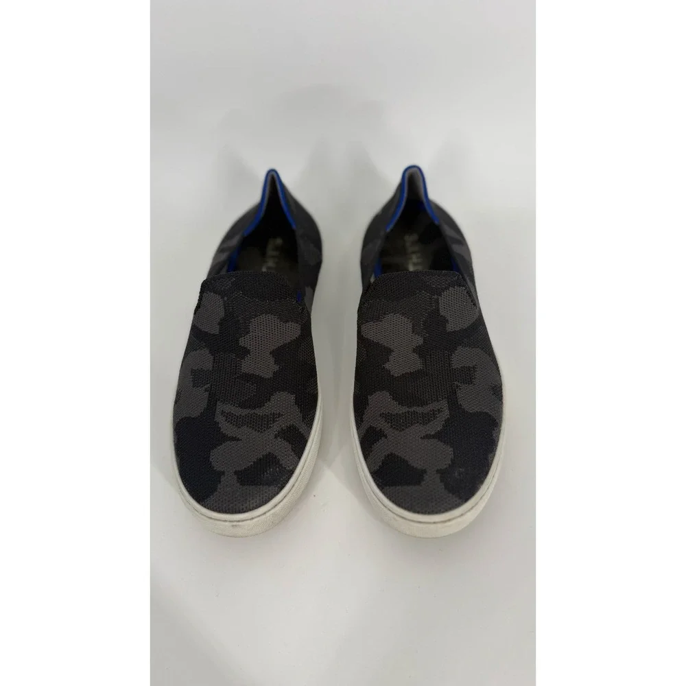 Rothy's Camo Slip On Sneakers Women's 8 Gray Black Knit Washable Casual Comfort - Picture 2 of 5